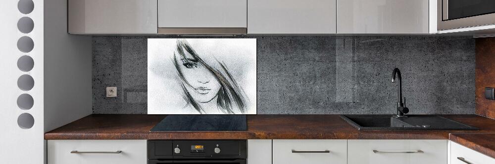 Kitchen splashback panel Portrait of a woman