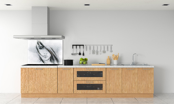 Kitchen splashback panel Portrait of a woman