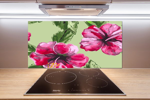 Cooker splashback Hawaiian flowers