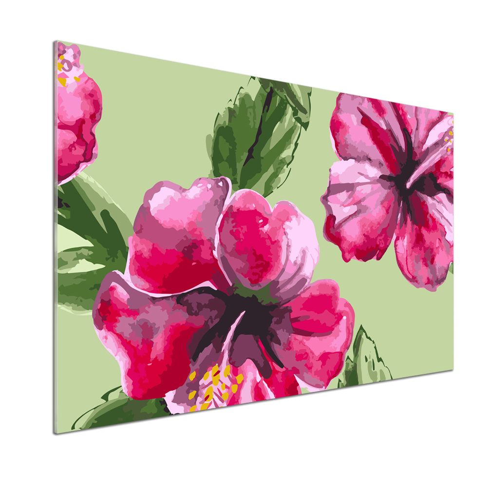 Cooker splashback Hawaiian flowers