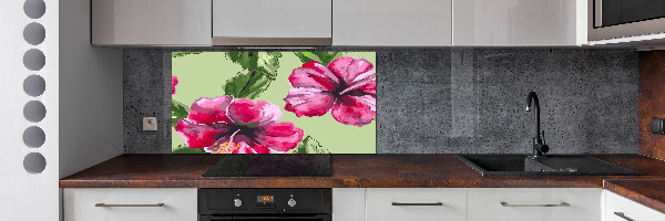 Cooker splashback Hawaiian flowers