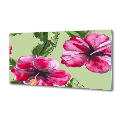 Cooker splashback Hawaiian flowers