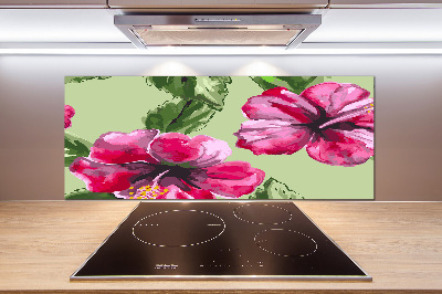 Cooker splashback Hawaiian flowers