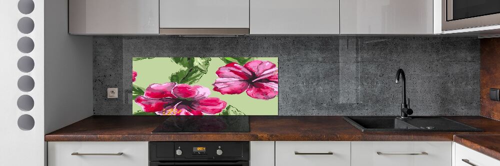 Cooker splashback Hawaiian flowers