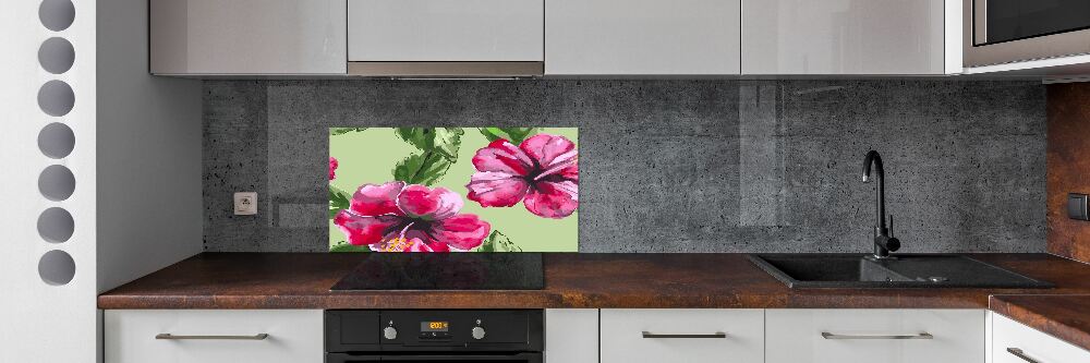 Cooker splashback Hawaiian flowers