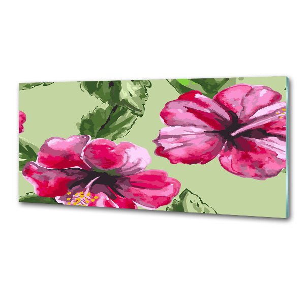 Cooker splashback Hawaiian flowers