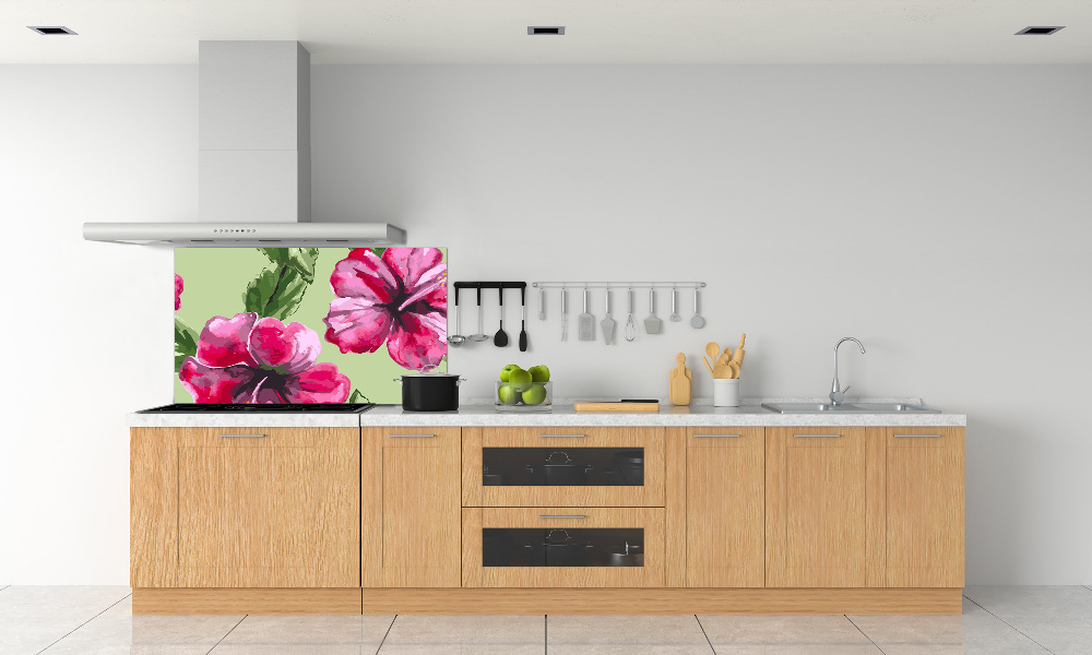 Cooker splashback Hawaiian flowers