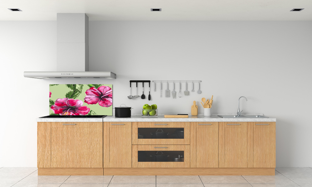 Cooker splashback Hawaiian flowers