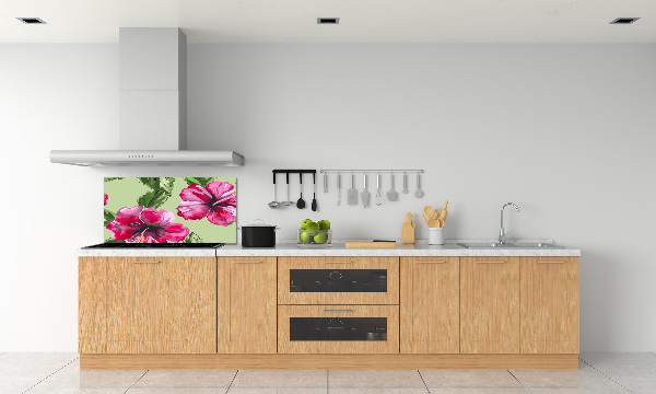 Cooker splashback Hawaiian flowers