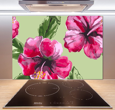 Cooker splashback Hawaiian flowers