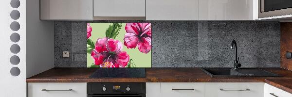 Cooker splashback Hawaiian flowers