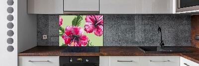 Cooker splashback Hawaiian flowers