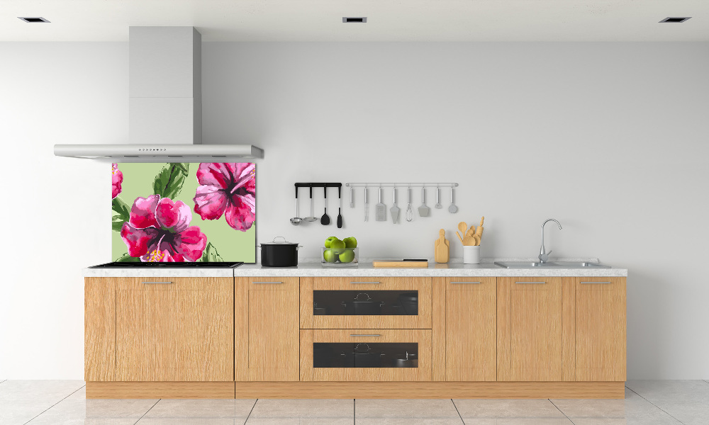 Cooker splashback Hawaiian flowers