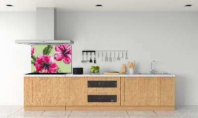 Cooker splashback Hawaiian flowers