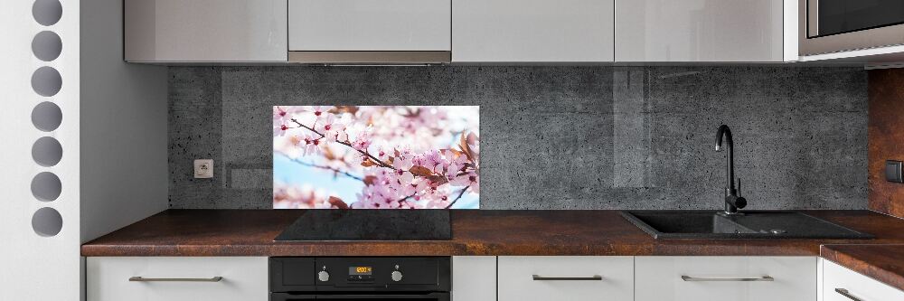 Kitchen wall panels Cherry blossoms