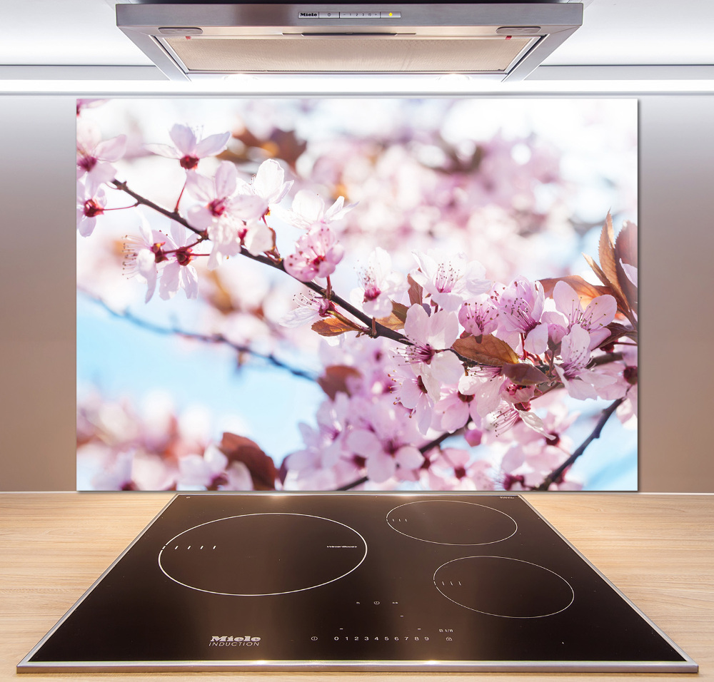 Kitchen wall panels Cherry blossoms