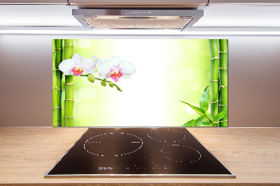 Cooker splashback Orchid and bamboo