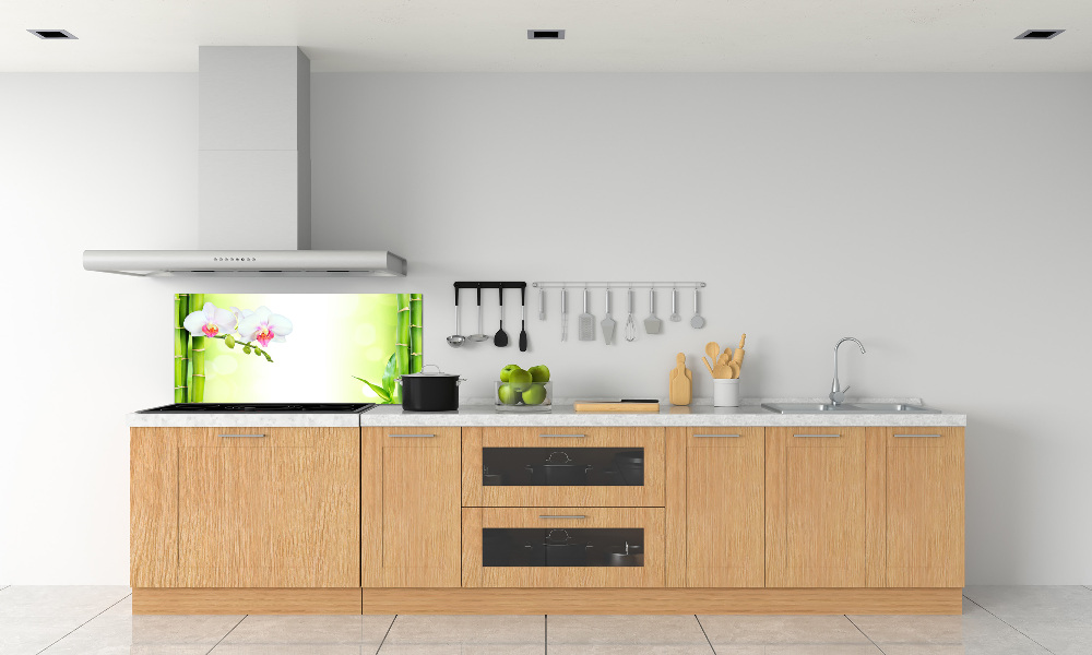 Cooker splashback Orchid and bamboo