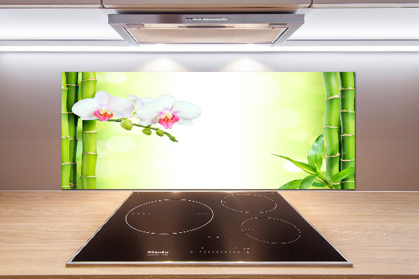 Cooker splashback Orchid and bamboo