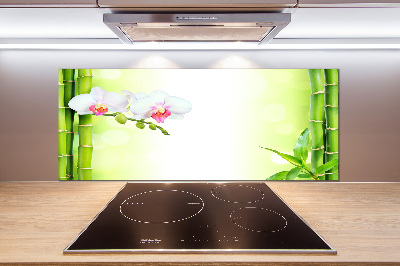 Cooker splashback Orchid and bamboo