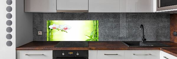 Cooker splashback Orchid and bamboo