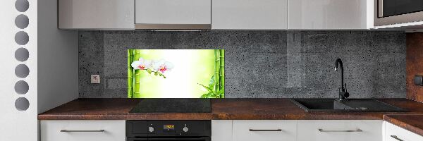 Cooker splashback Orchid and bamboo