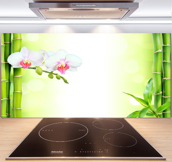 Cooker splashback Orchid and bamboo