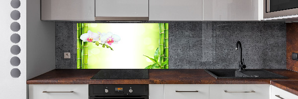 Cooker splashback Orchid and bamboo