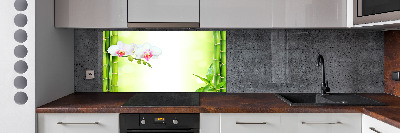 Cooker splashback Orchid and bamboo