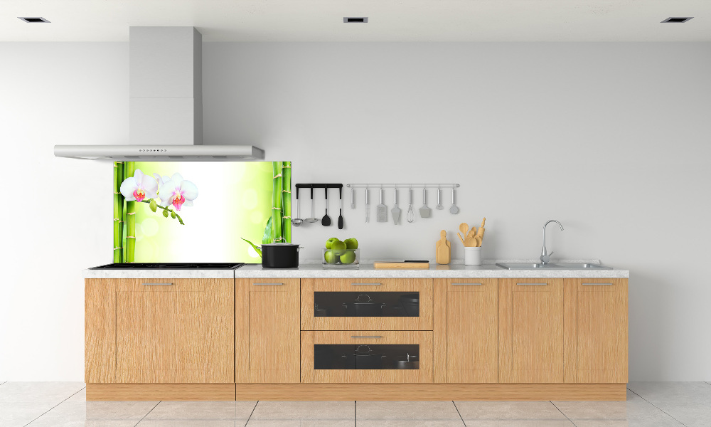 Cooker splashback Orchid and bamboo