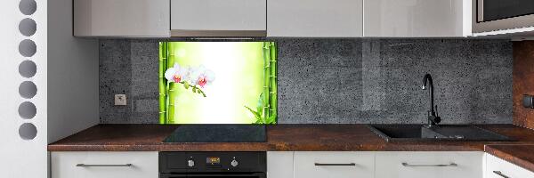 Cooker splashback Orchid and bamboo