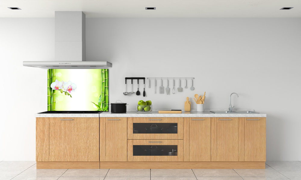 Cooker splashback Orchid and bamboo