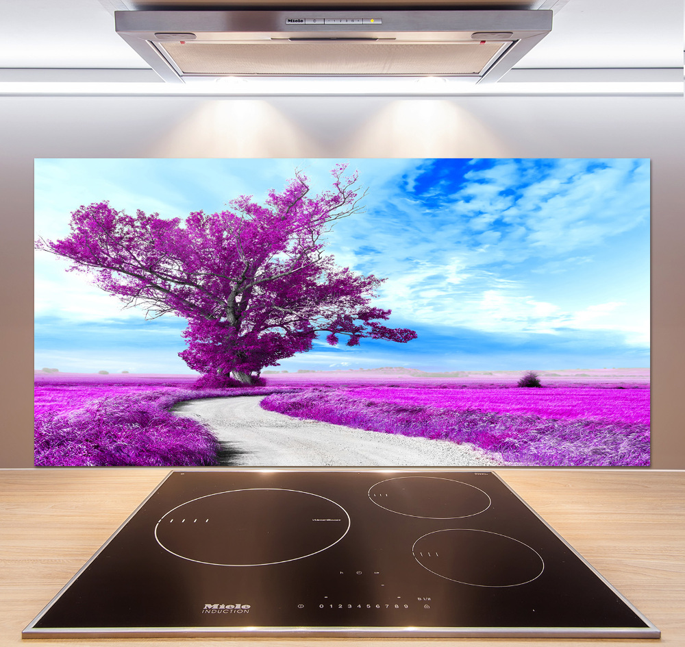 Cooker splashback Tree and path