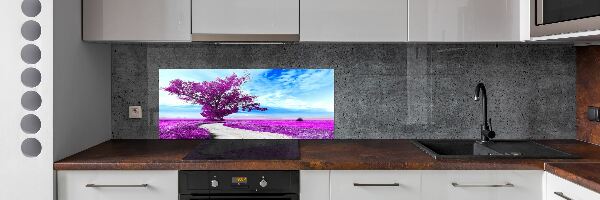 Cooker splashback Tree and path