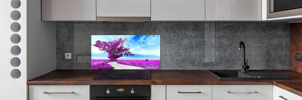 Cooker splashback Tree and path