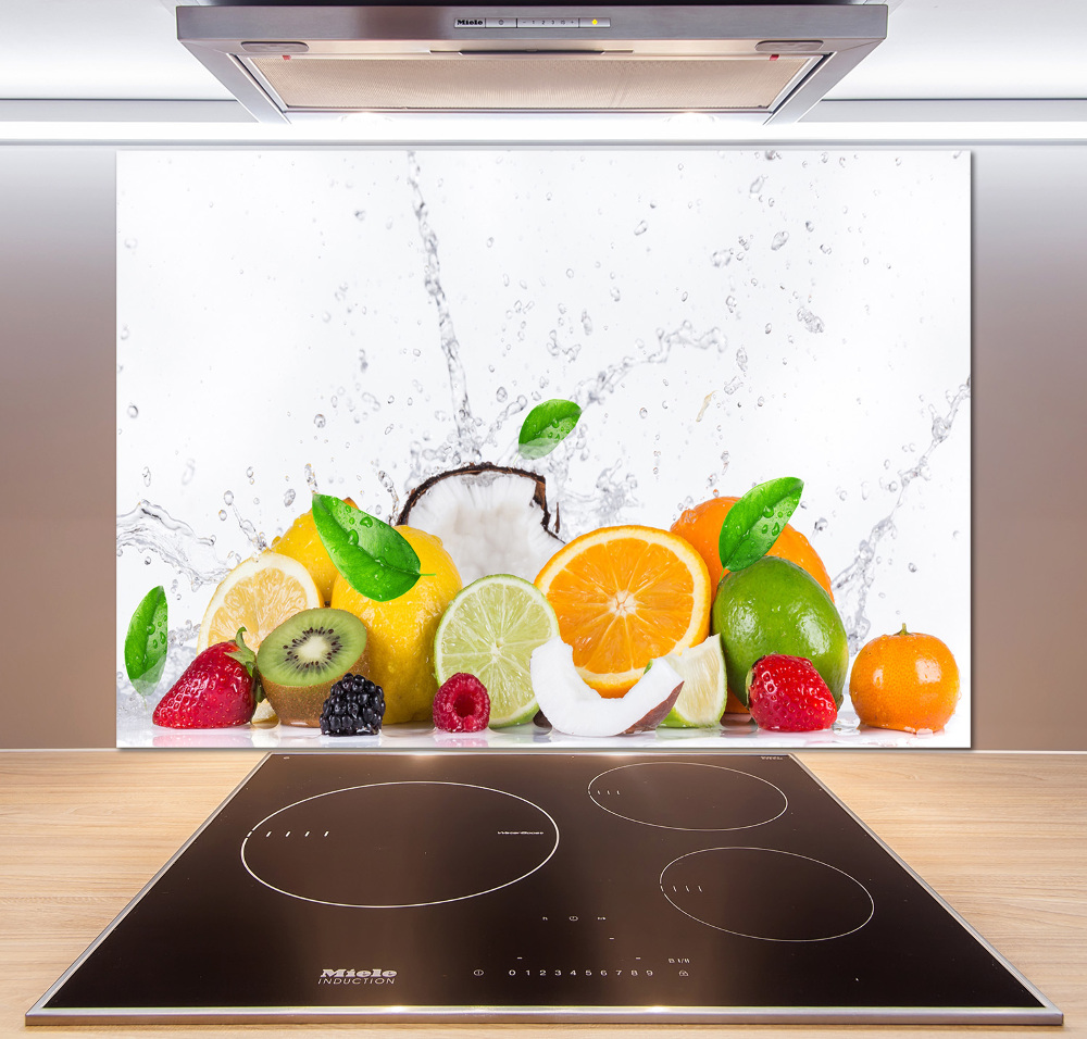 Cooker splashback Fruit and water