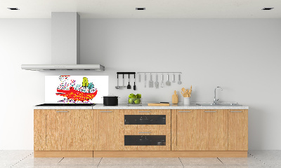 Kitchen splashback Colorful crocodile