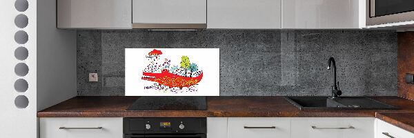 Kitchen splashback Colorful crocodile