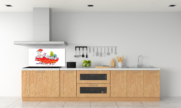 Kitchen splashback Colorful crocodile