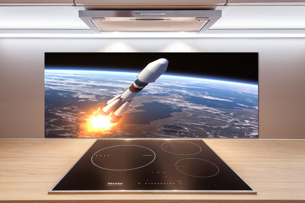 Cooker splashback A space rocket