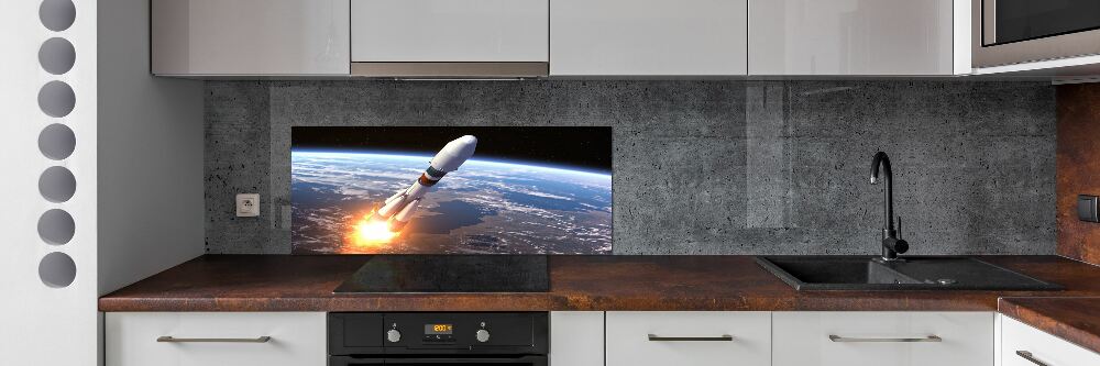 Cooker splashback A space rocket