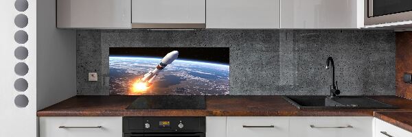 Cooker splashback A space rocket