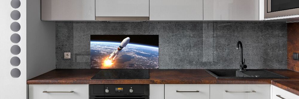 Cooker splashback A space rocket