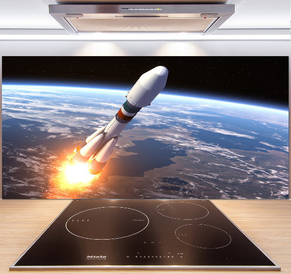 Cooker splashback A space rocket