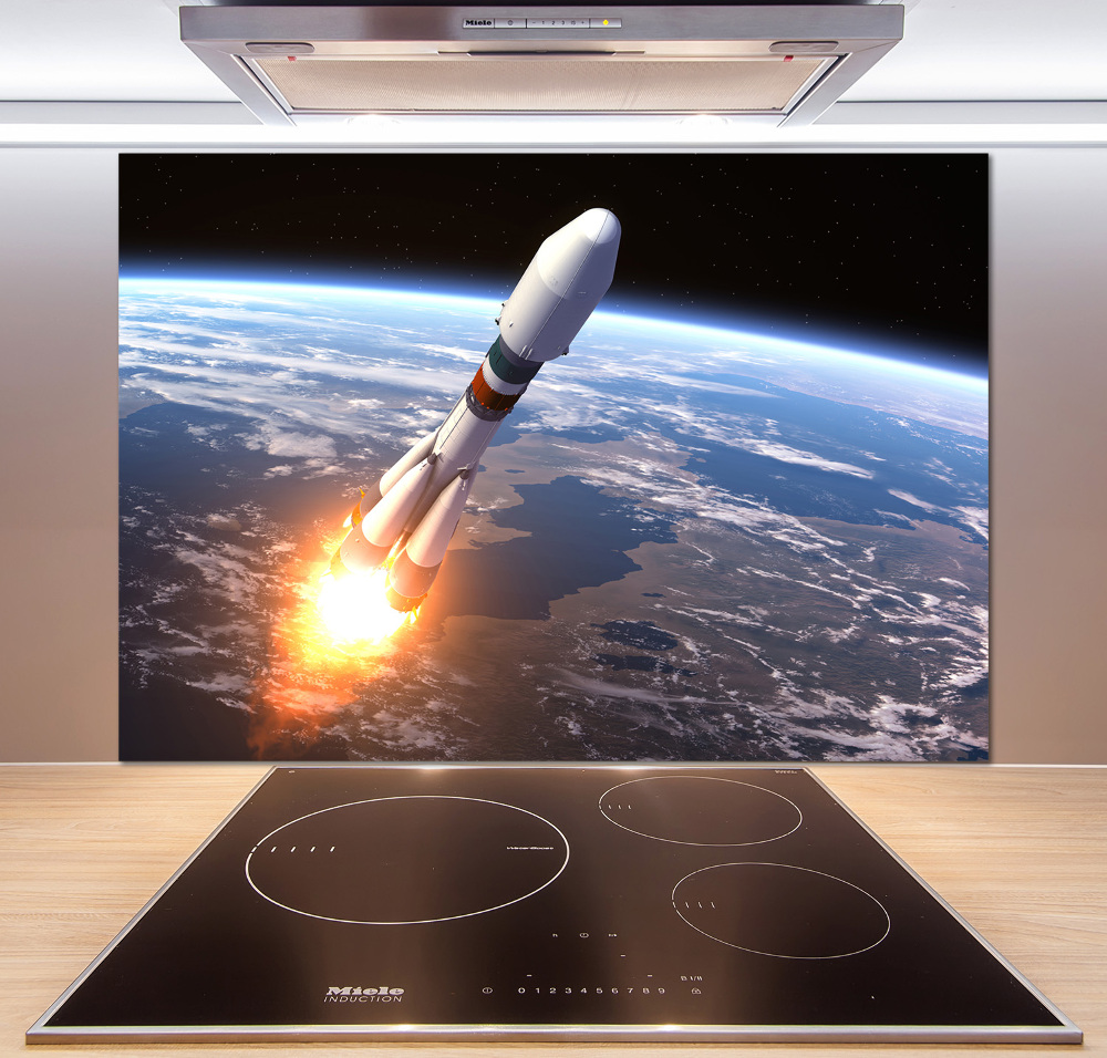 Cooker splashback A space rocket