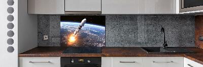 Cooker splashback A space rocket