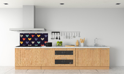 Kitchen splashback Colorful hearts