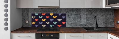 Kitchen splashback Colorful hearts