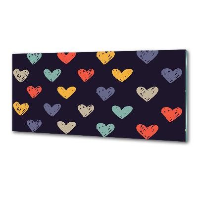 Kitchen splashback Colorful hearts