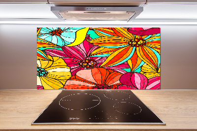 Cooker splashback Floral pattern